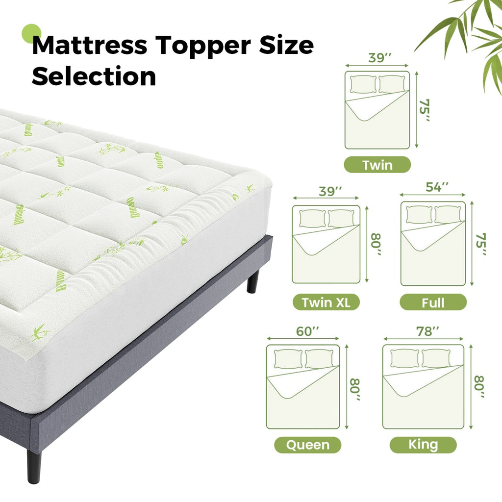 Mattress Protector, Thickened Mattress Pad With Bamboo Fiber Viscose Filling