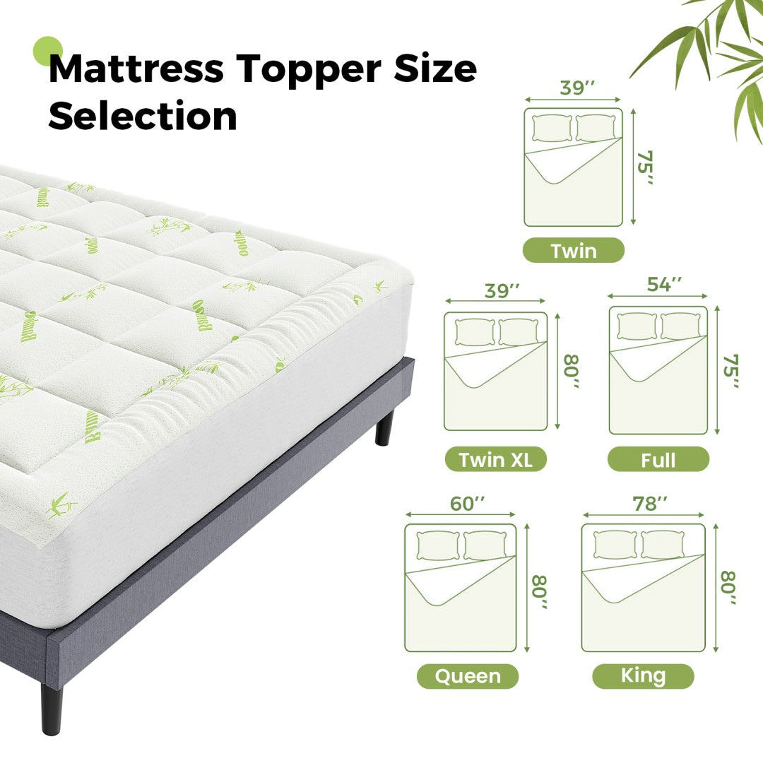 Mattress Protector, Thickened Mattress Pad With Bamboo Fiber Viscose Filling